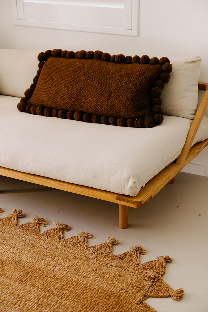 Classica Pom Pom XL Lumbar Cushion | Rust