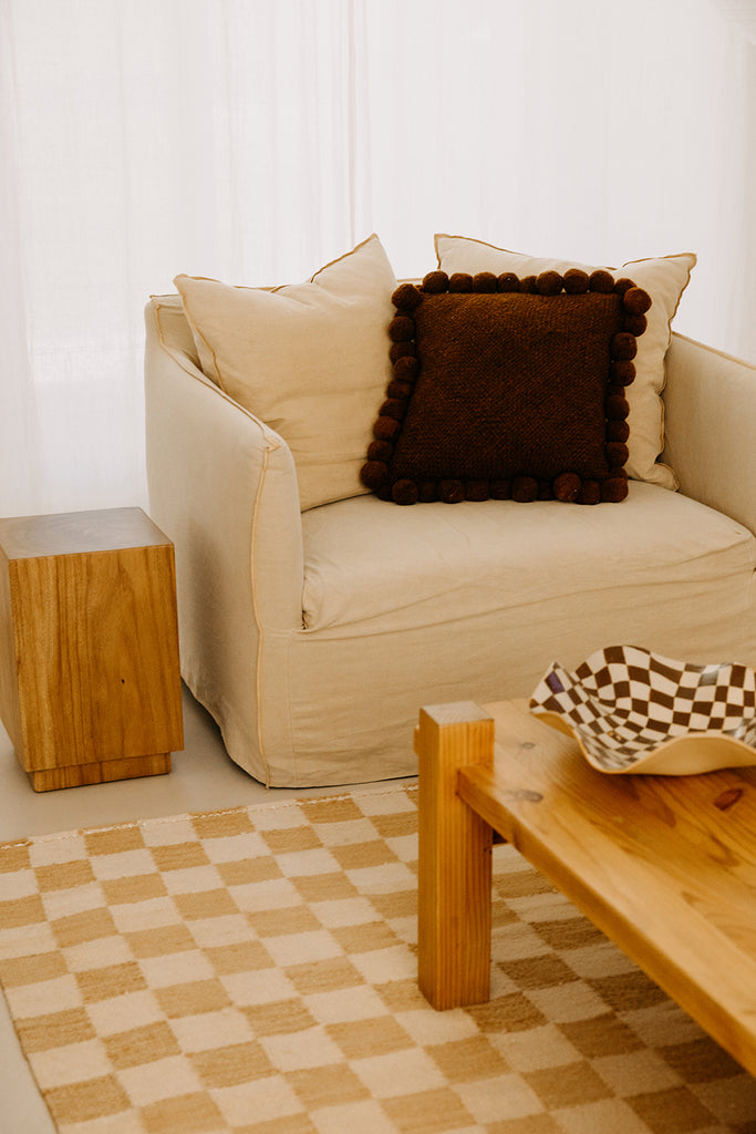 Classica Pom Pom Cushion | Rust