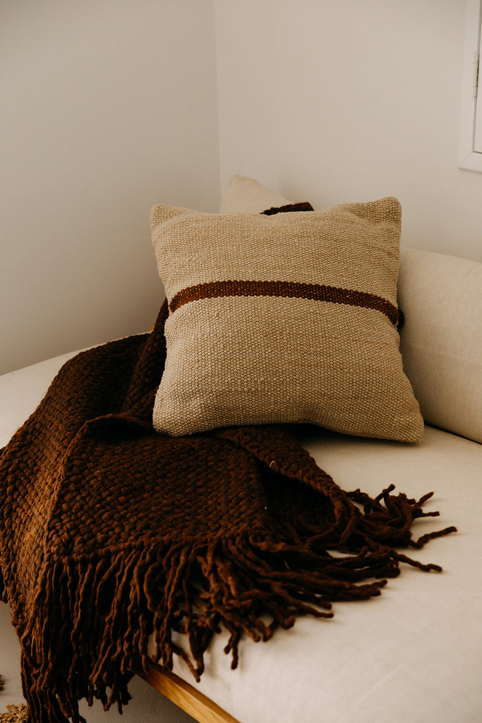 Lola Cushion | Sand & Rust