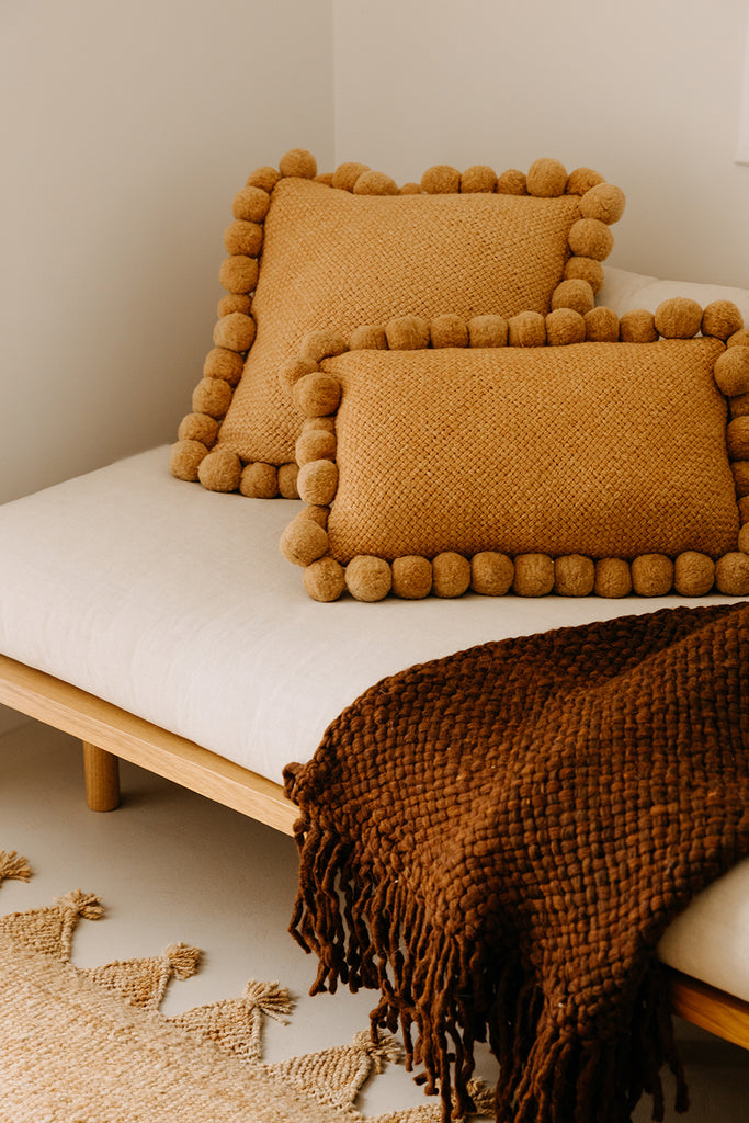 Classica Pom Pom Cushion  | Desert