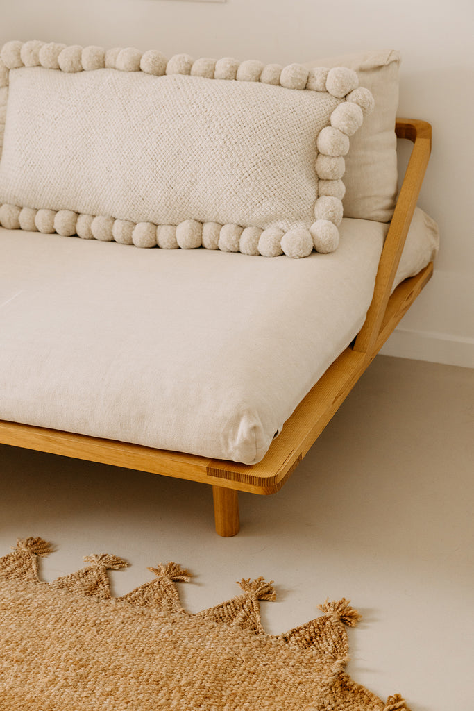 Classica Pom Pom XL Lumbar Cushion | Natural
