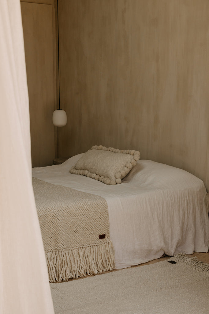 Classica Pom Pom XL Lumbar Cushion | Natural