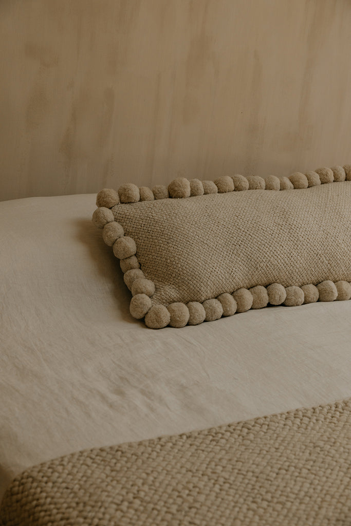 Classica Pom Pom XL Lumbar Cushion | Natural