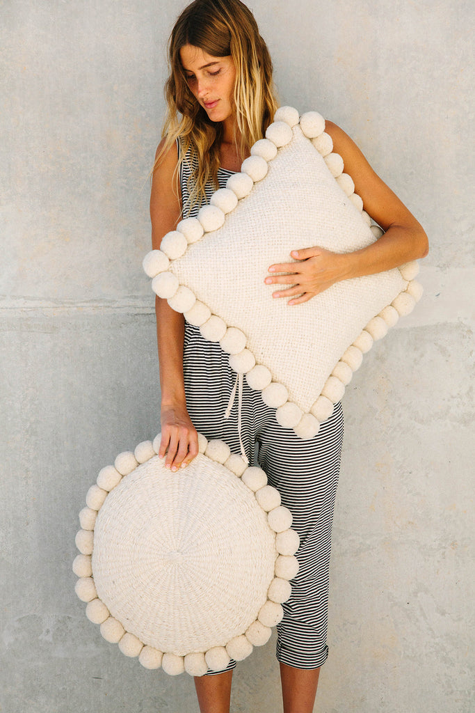 Classica Pom Pom Cushion #1 Large | Natural