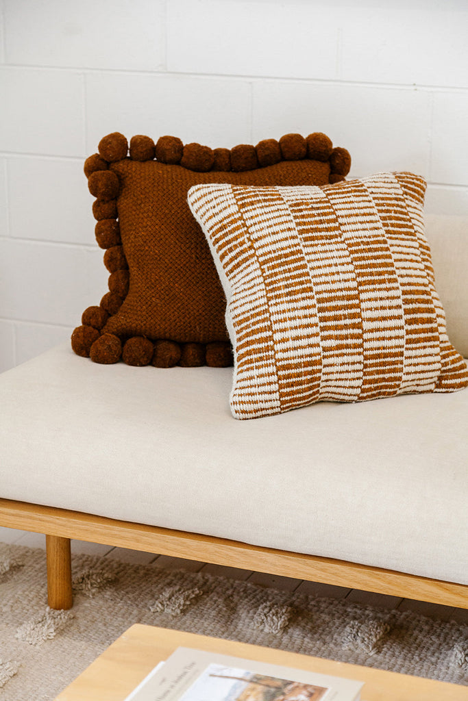 Lara Cushion | Rust & Natural