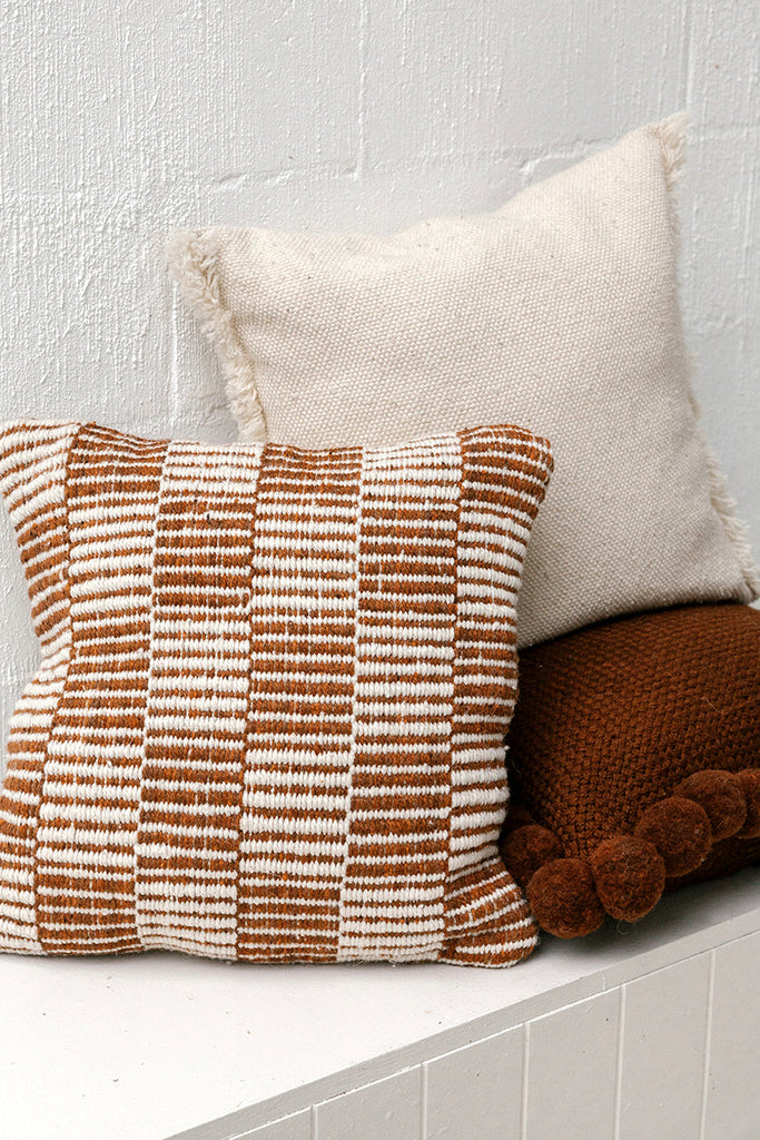 Lara Cushion | Rust & Natural
