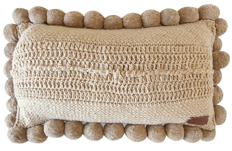 Classica Lumbar Pom Pom Cushion #2 | Sand