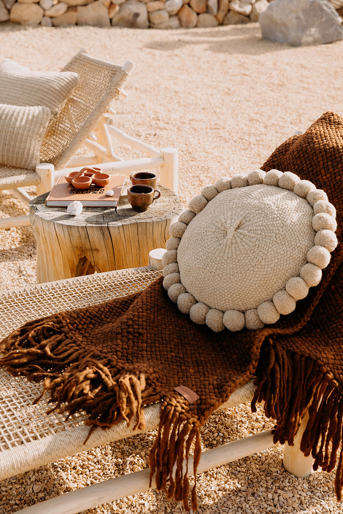 Classica Pom Pom Cushion Large | Sand